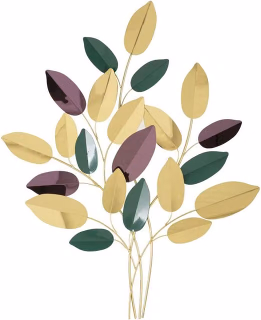 Pannello da muro Vikasa Home Colorful bouquet di foglie in ferro, multicolore, L: 82 cm, H: 97 cm
