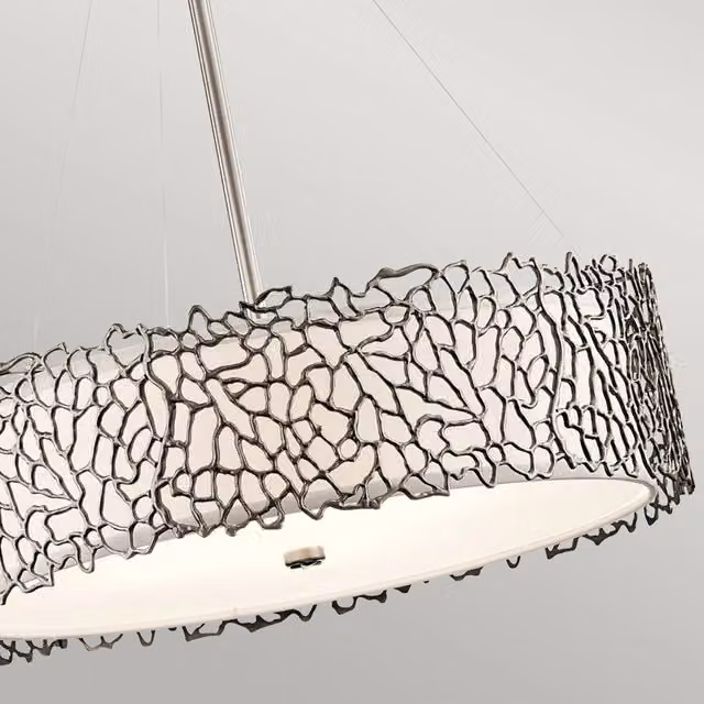 Lampadario a sospensione contemporaneo KICHLER Silver Coral in metallo e vetro con 4 luci E27 color argento