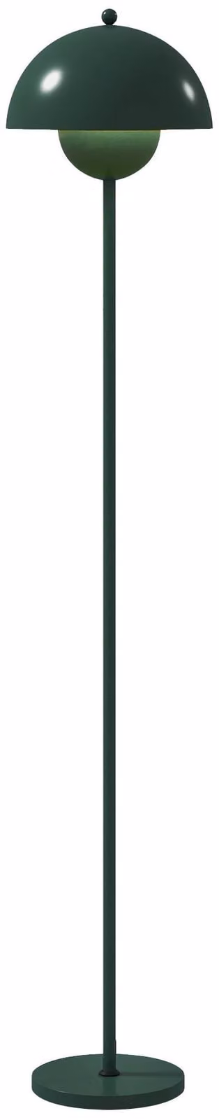 Lampada da terra con paralume rotondo e interruttore a pedale | Colore: Verde | Dimensioni: 30x30x155 cm