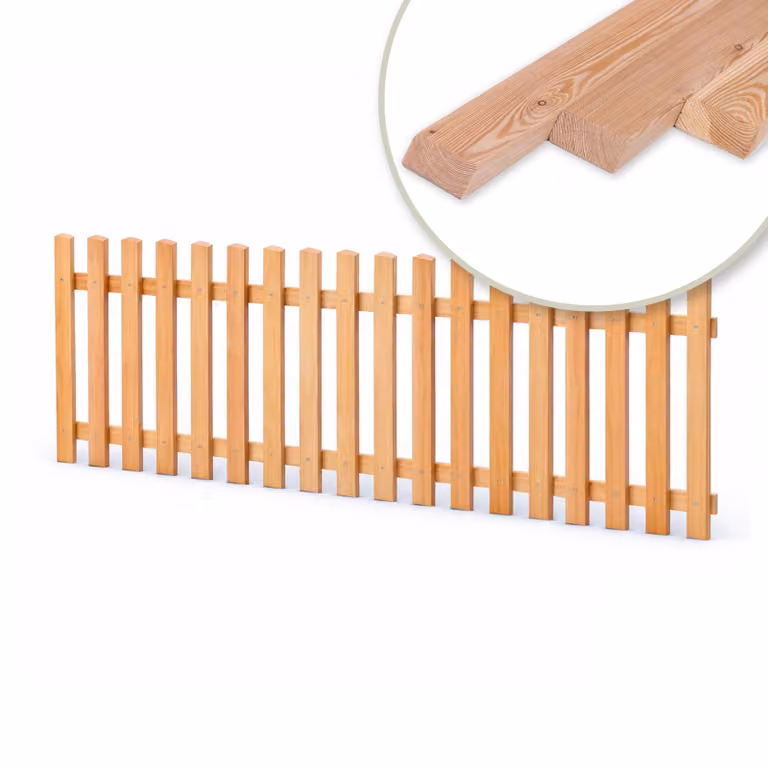 Pacchetto legno per recinzione da giardino Recinzione a doghe incl. viti Larghezza 180 cm Larice naturale Tipo B Altezza 120 cm