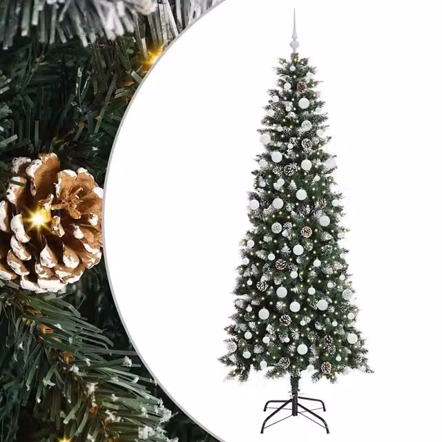 Albero di Natale artificiale verde con 300 LED luce bianca calda vidaXL Altezza: 210 cm – 1