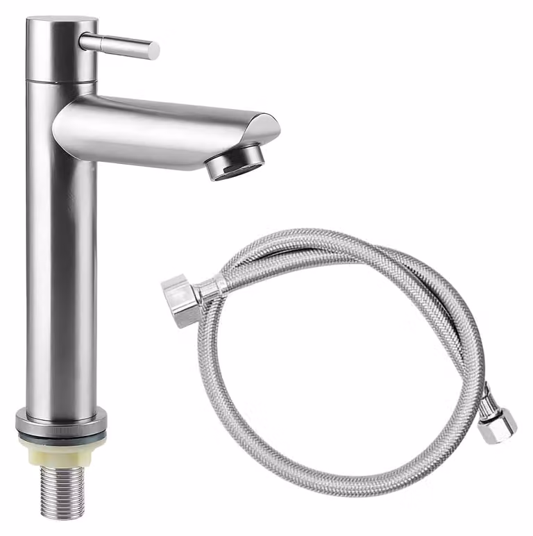 Solidchoice - Rubinetto in acciaio inossidabile per acqua fredda, ideale per cucina e bagno