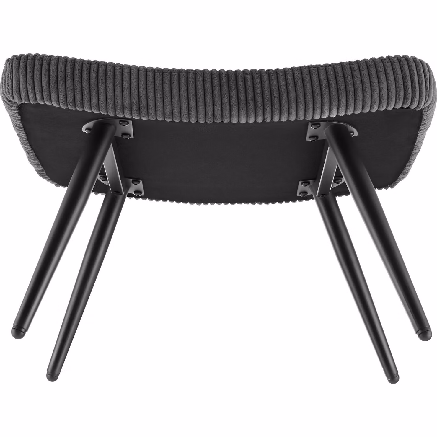 Poltrona Hygge tectake con pouf coordinato, design ergonomico in velluto e corda, colore antracite e nero, L: 100.5 cm, P: 72.0 cm, H: 76.0 cm – 1
