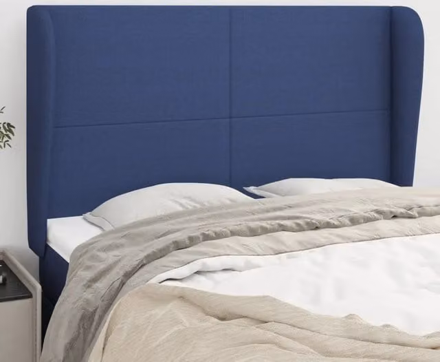 Testiera ad orecchio Design Mania in tessuto blu L: 147 cm, P: 23 cm, H: 118/128 cm