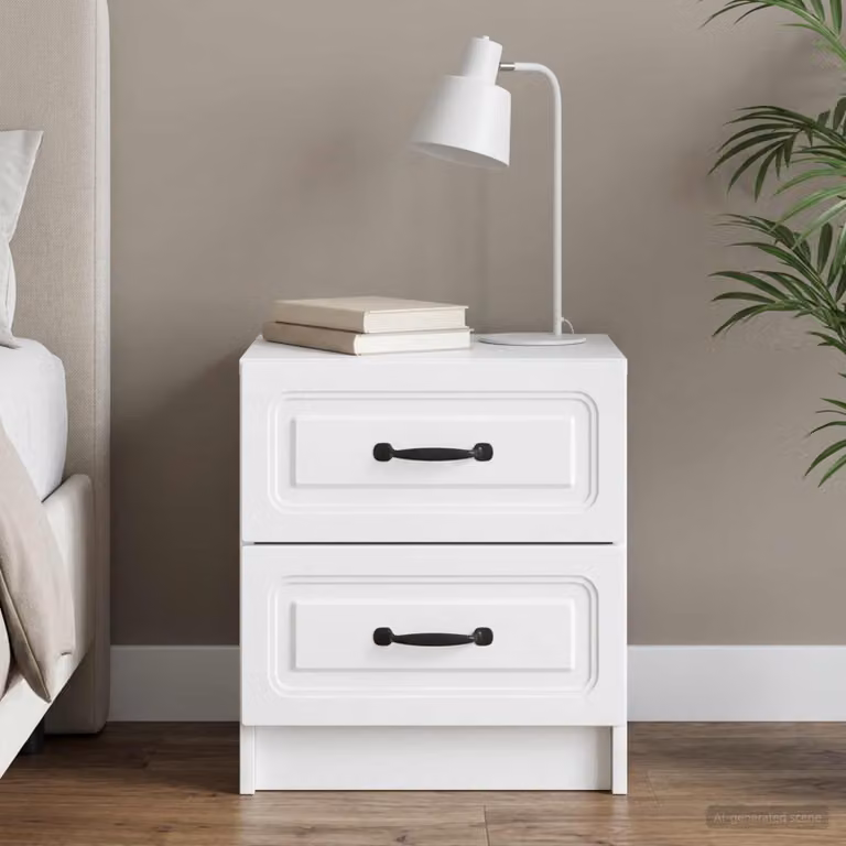 vidaXL Armadio da Notte Moderno con Cassetto Bianco L 43 cm, P 34,5 cm, H 44,5 cm