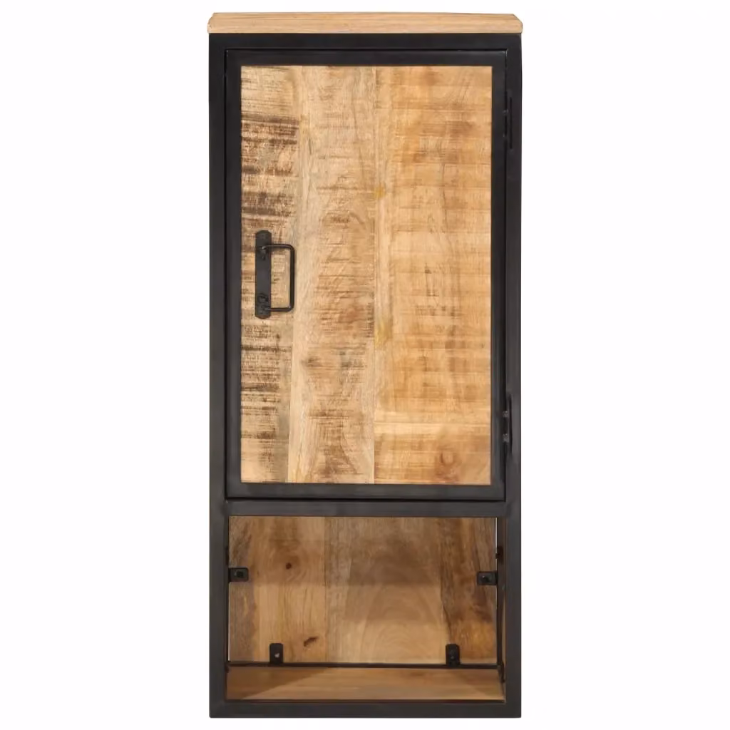 Mobile da Bagno Sospeso vidaXL in Legno di Mango e Metallo Marrone Stile Industrial L: 40 cm, P: 27 cm, H: 90 cm – 2