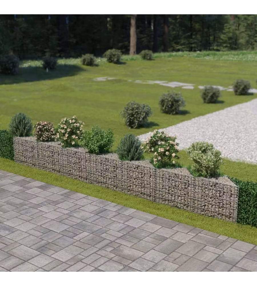 vidaXL Gabbione in Acciaio Zincato Grigio L: 450 cm, P: 30 cm, H: 50 cm – 2