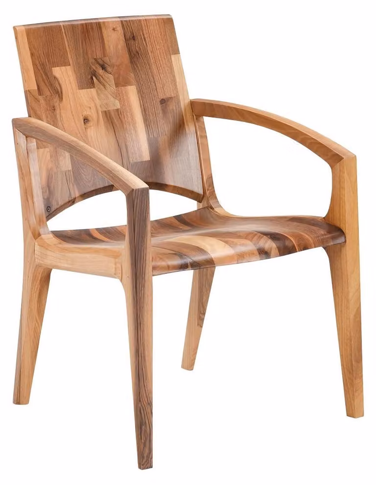 Brauner Holzstuhl modern elegant für Esszimmer und Büro