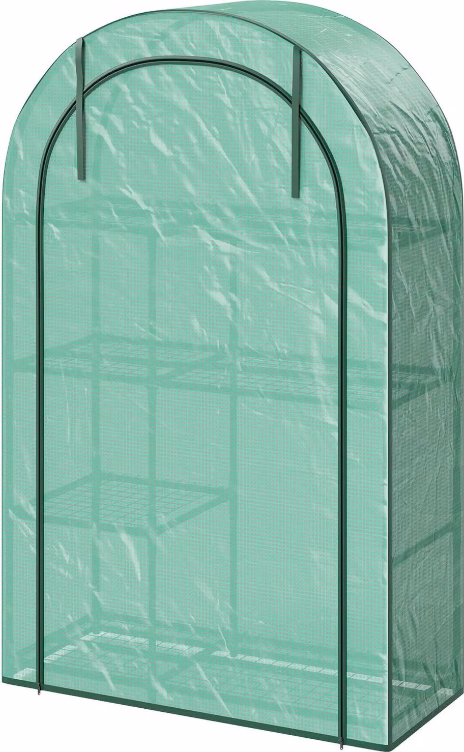 Serra con porta sul tetto rotonda, ripiani, serra in pellicola resistente all'inverno in acciaio, serra per balcone, giardino, serra per pomodori 100 x 45 x 160 cm, serra per pomodori, verdure, fiori, verde