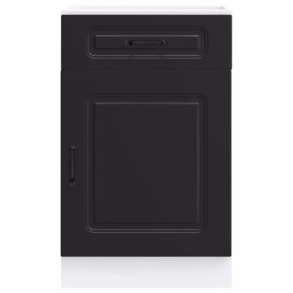 Mobile da cucina Kalmar nero in legno composito con ante a battente L/P/H: 50 x 46 x 81,5 cm – 2