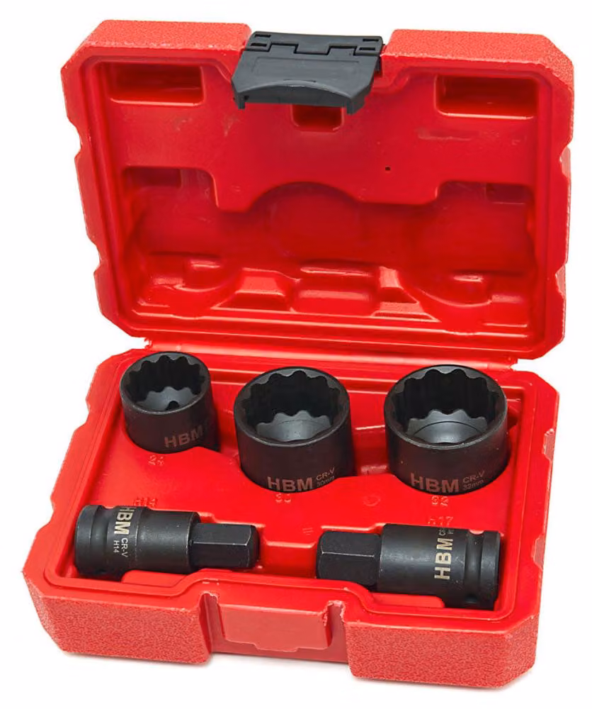Set bussole a impatto bi-esagonali 1/2''per semiassi, 24-30-32" mm, per VAG