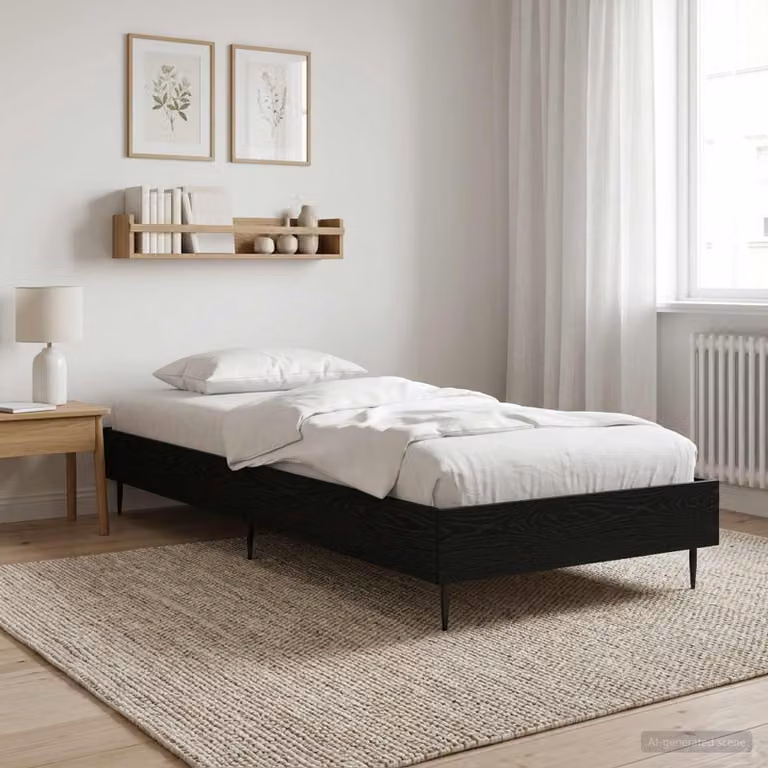 Struttura del letto moderna vidaXL in legno nero L: 80 cm, P: 200 cm, H: 103 cm
