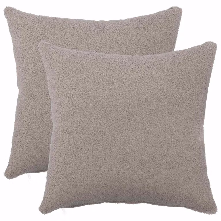 Set di 2 federe vidaXL HEERLEN in tessuto bouclé grigio chiaro, L 35 x P 35 cm
