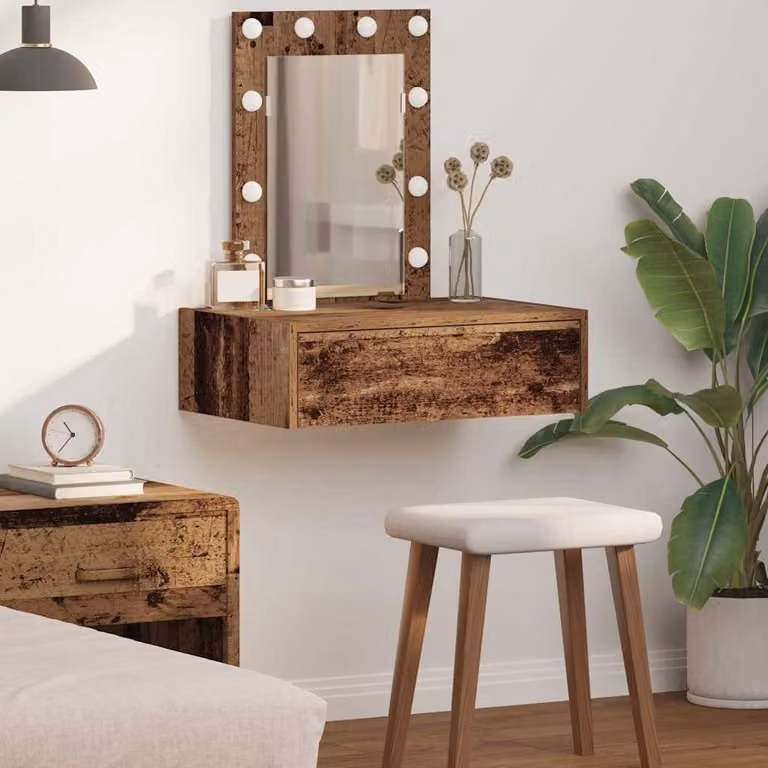 vidaXL Tavolo da Trucco Moderno in MDF Marrone L: 60 cm, P: 40 cm, H: 70 cm