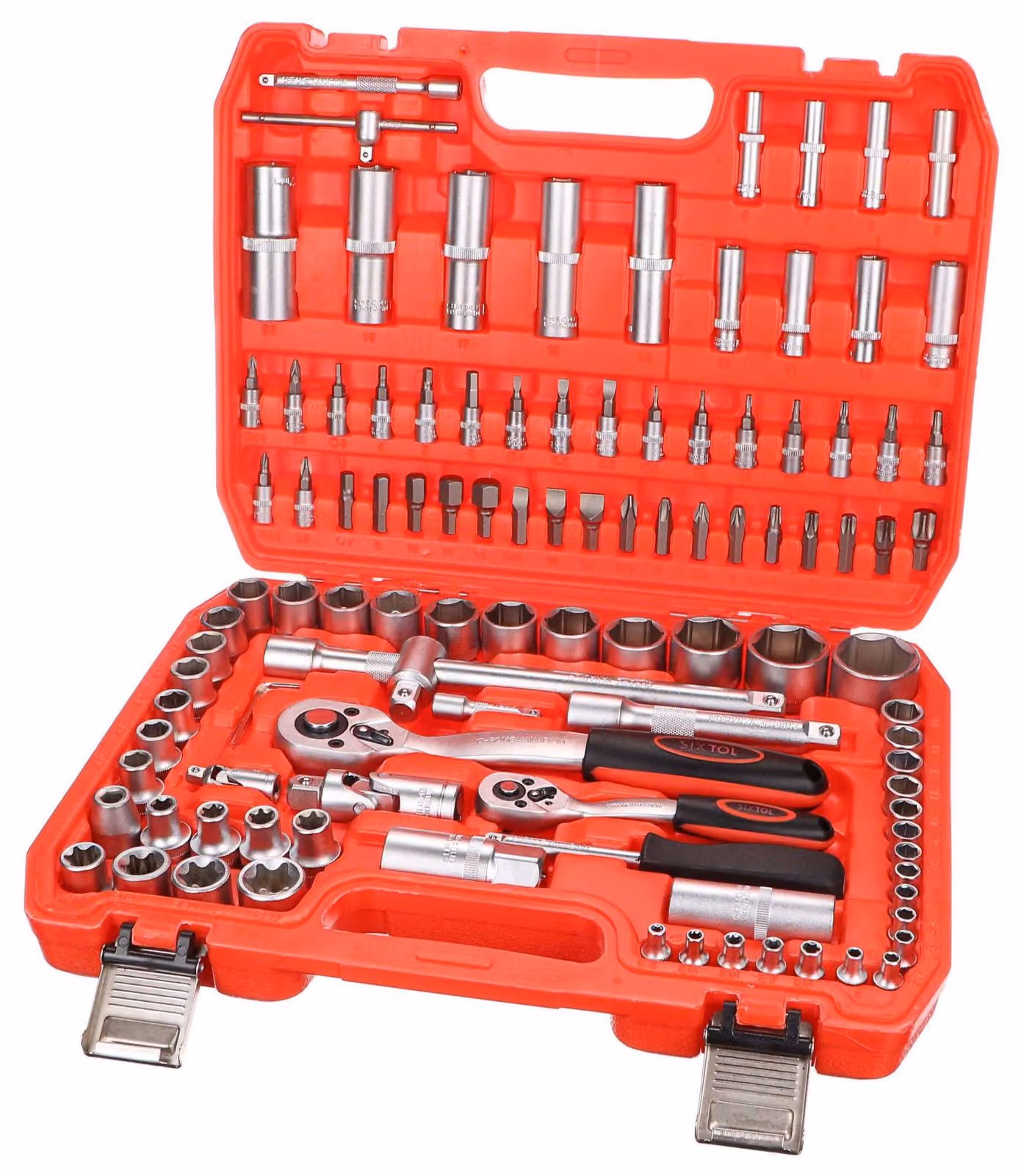 Set di utensili da 108 pezzi - Acciaio CrV, colore rosso - Utensili manuali per meccanici