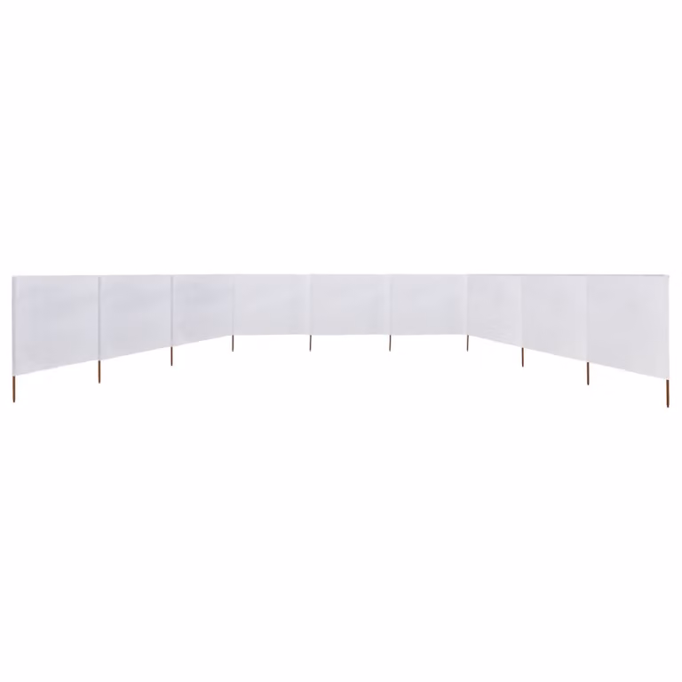 Paravento a 9 Pannelli in Tessuto 1200x120 cm Bianco Sabbia