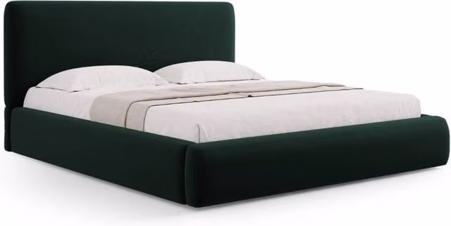 Letto con cassettone e testiera Colonel Cosmopolitan Design in velluto verde bottiglia L/P: 180 x 200 cm – 1