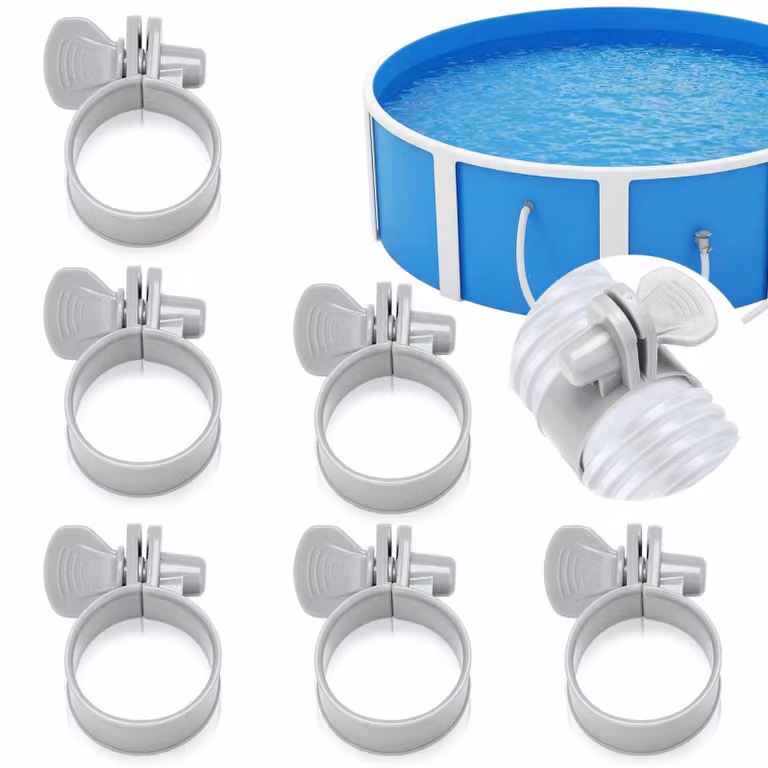6 fascette stringitubo in plastica, da 32 a 38 mm, per tubi da piscina