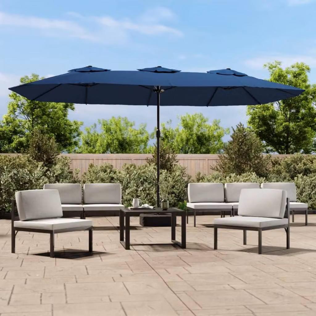 The Living Store ombrellone doppio azzurro 449x245 cm