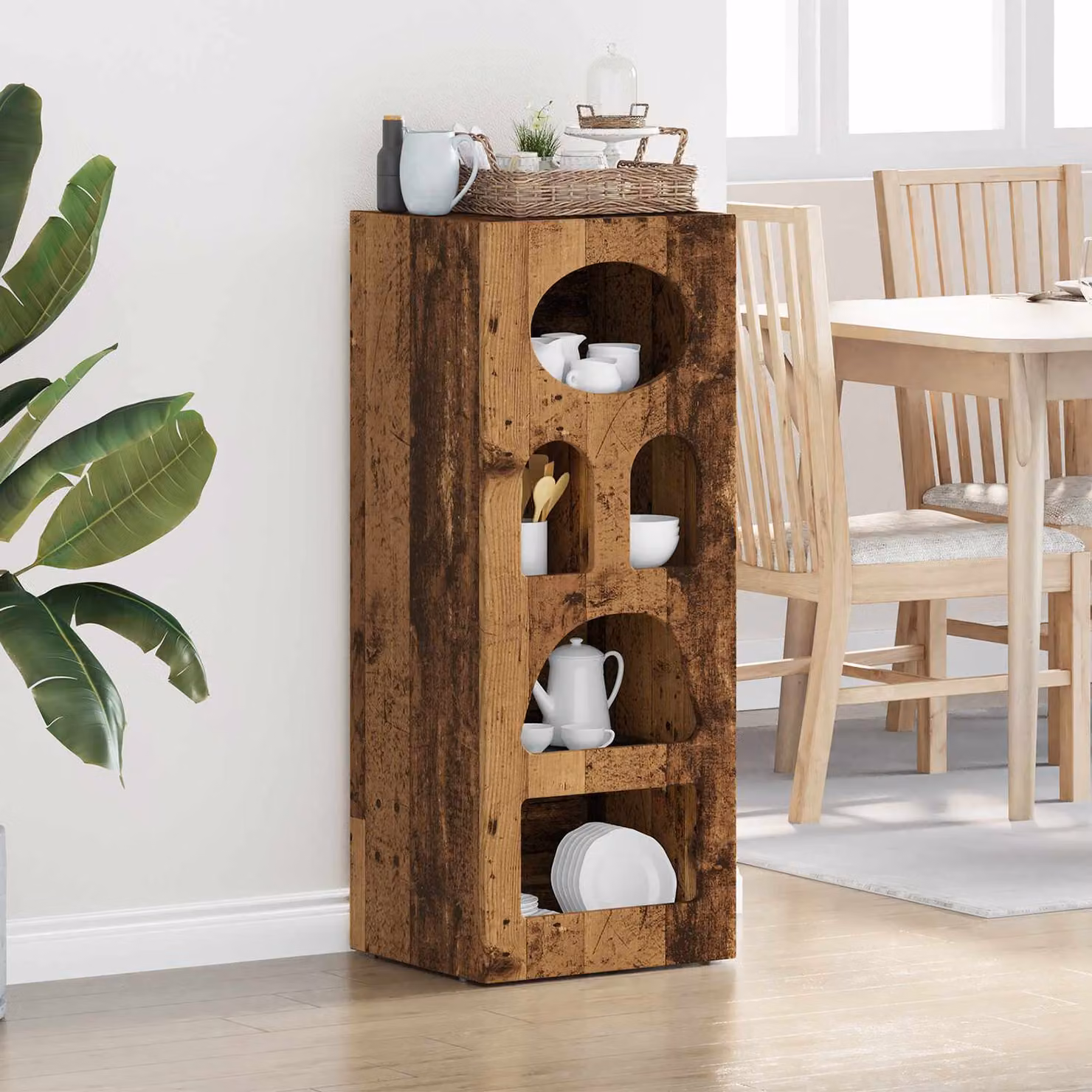 Credenza moderna vidaXL ELST in legno vecchio marrone L 40 cm x P 35 cm x H 100,5 cm