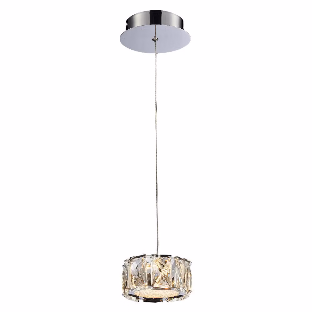 Lampada a sospensione LED KNOX 5W, 3000K, argento/chiaro, Ø: 10 H: 110 cm, presa LED