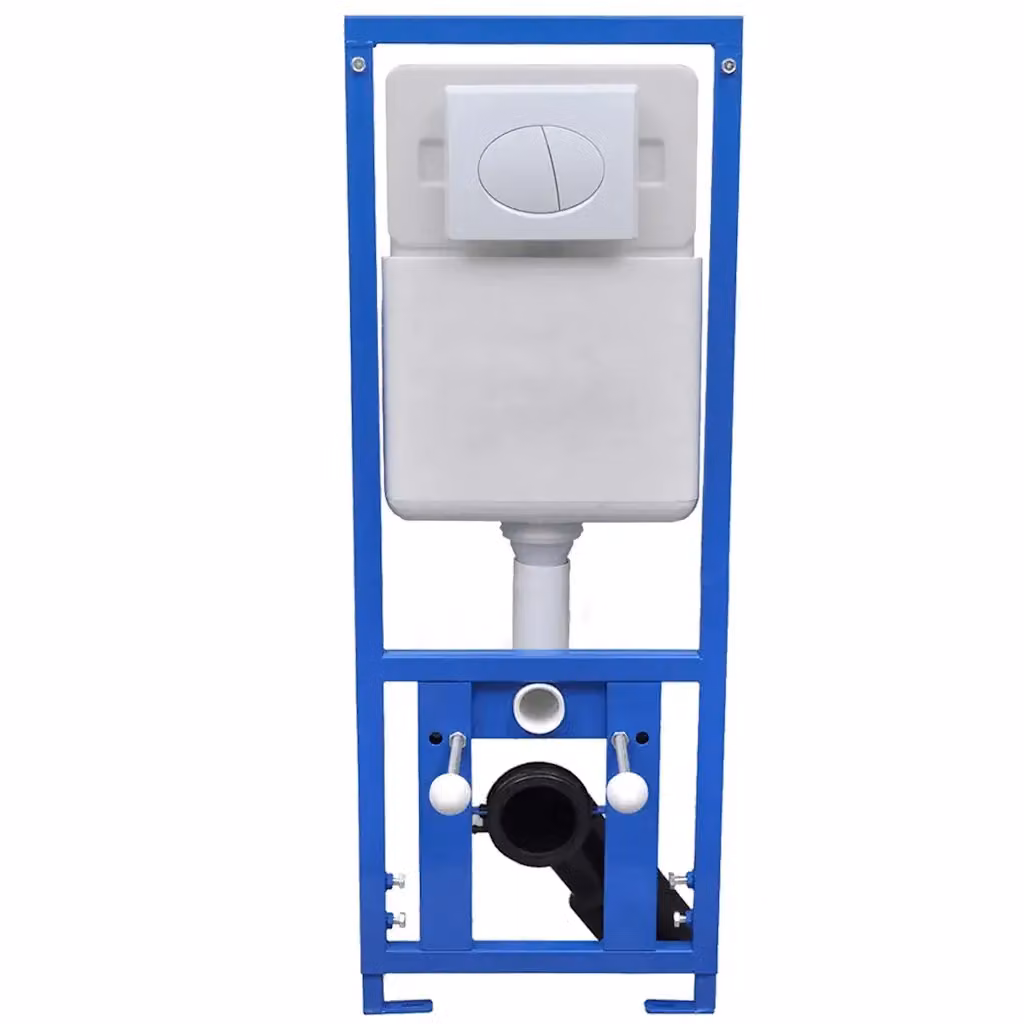 Sciacquone a scomparsa CFW5501502 con sistema dual flush e risparmio idrico, colore bianco e blu, L: 41 cm, P: 14 cm, H: 110-125 cm, capacità 11 l – 2