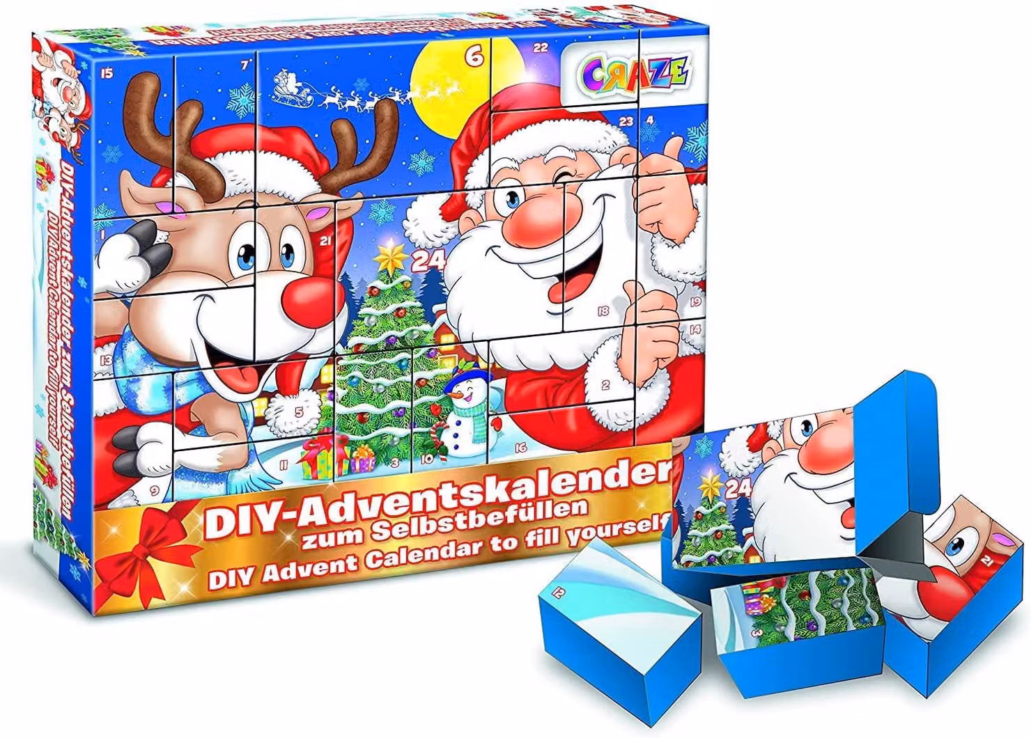 Calendario dell'Avvento 25345 per bambini, edizione 2020, tema Natale, per ragazze e ragazzi, da realizzare da soli, colorato