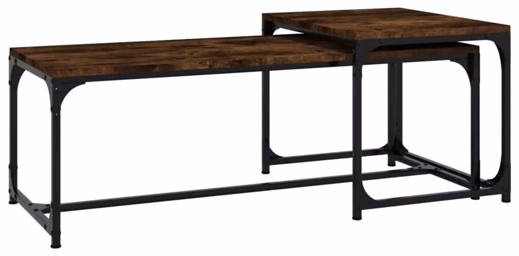 Set di 2 tavolini da salotto con design industriale
