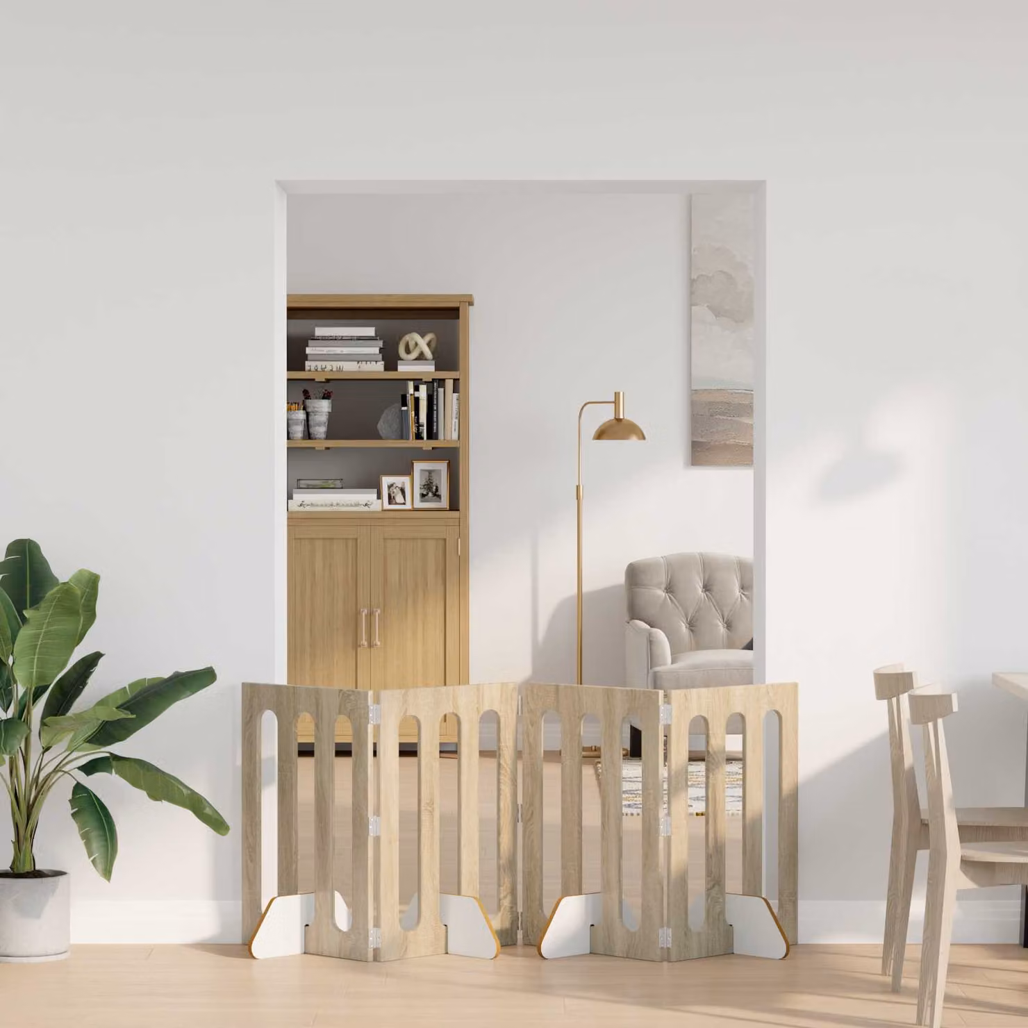 vidaXL Recinto pieghevole per animali in legno 4 pezzi colore marrone Rovere Sonoma