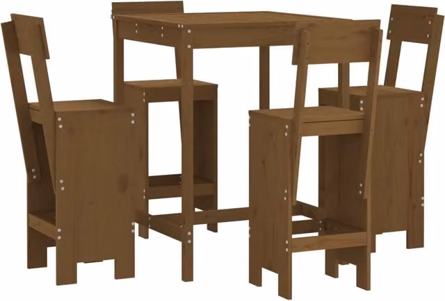Set Bar da Giardino 5 pz | Set Salotto da Giardino ambra in Legno Massello di Pino