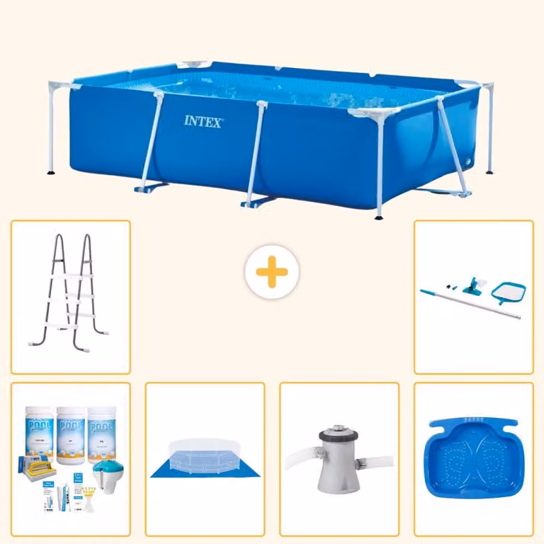 Piscina fuori terra rettangolare - 260x160x65 cm - 7 pezzi - Modello S20831