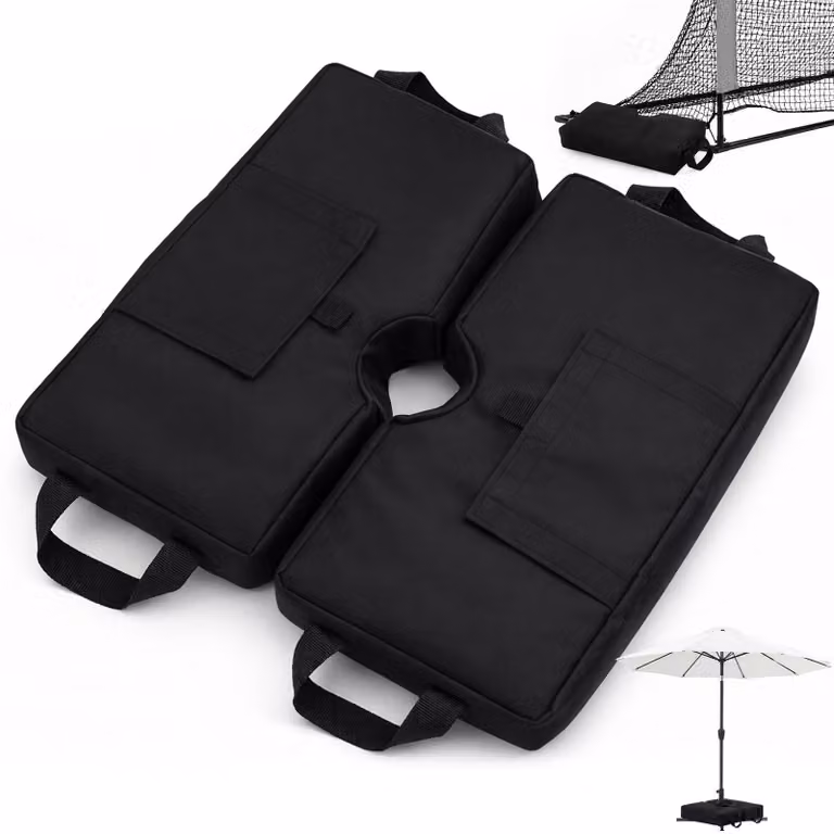 Set di 2 sacchi di sabbia per attrezzature sportive e ombrelloni, con capacità fino a 32 kg