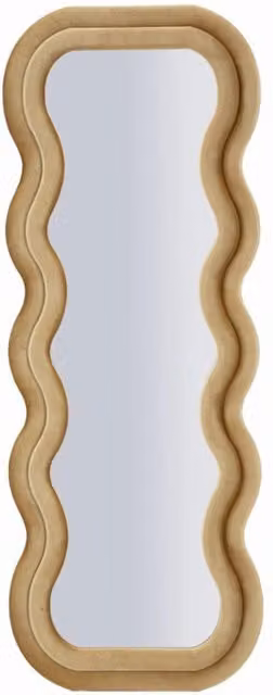 Specchio da parete Emily wavy in velluto oro 67x166 cm