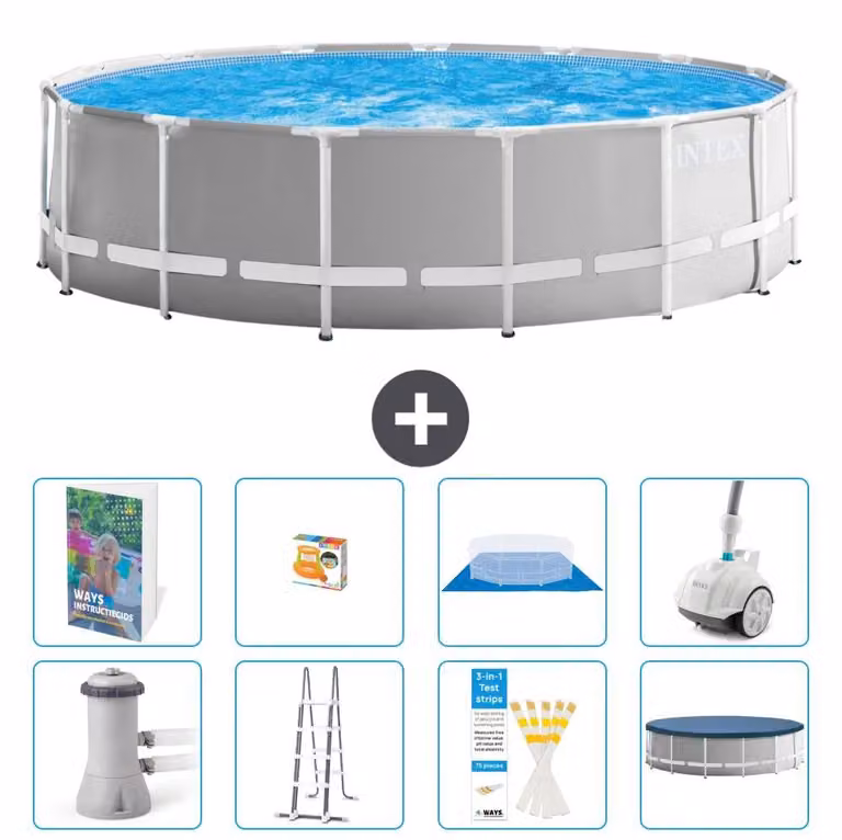 Struttura per piscina a forma di prisma - 457x122 cm - composta da 7 elementi - modello S590