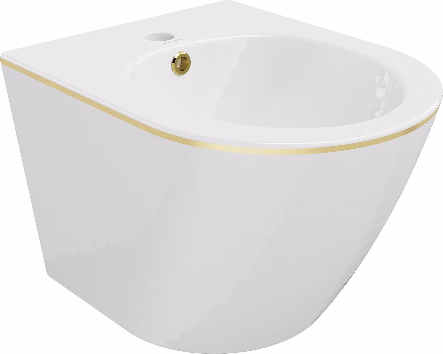 Mexen Lena bidet sospeso, bianco/dorato linea - 35224805