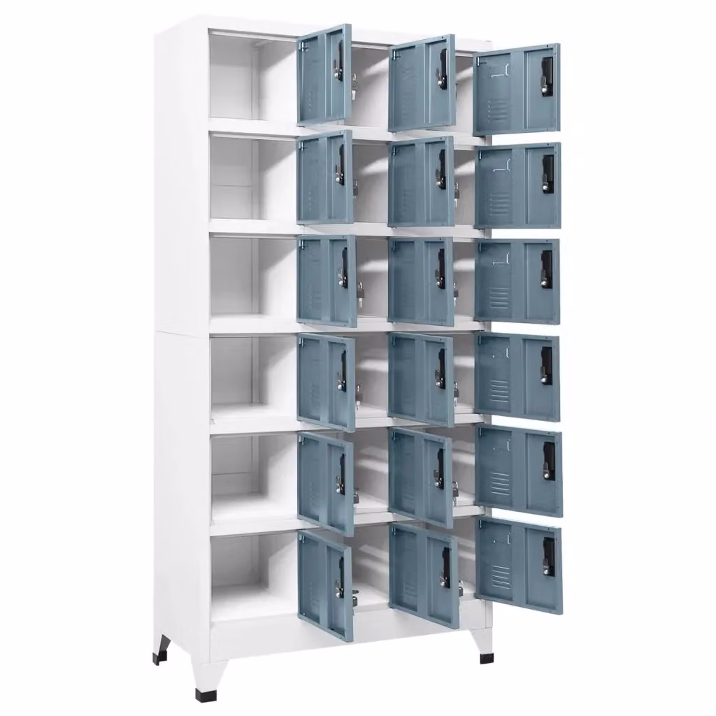 Armadietto moderno vidaXL in metallo grigio con serratura e ante a battente L/P/H: 90 x 40 x 180 cm – 2