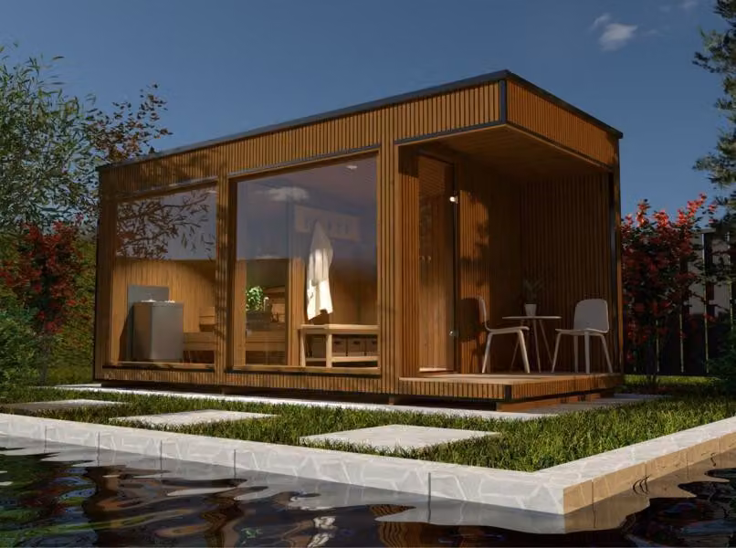 Sauna Trockensauna Massivholzsauna Landhaus Garten Saunas Häuschen