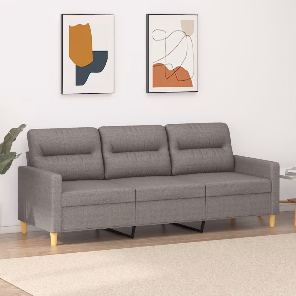 Divano Maison Exclusive, color taupe, 3 posti, 180 cm, rivestito in tessuto