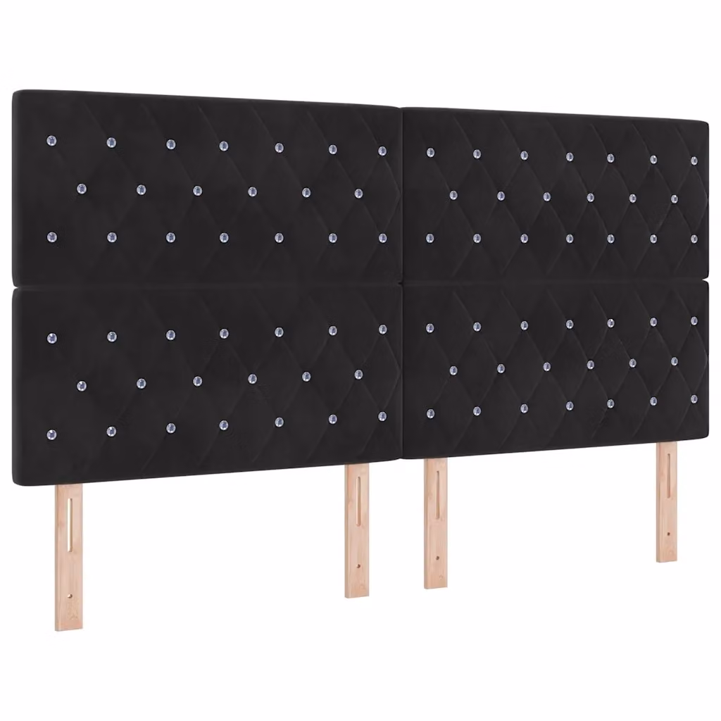 Testiera con illuminazione LED vidaXL in velluto nero, Larghezza: 180 cm – 2