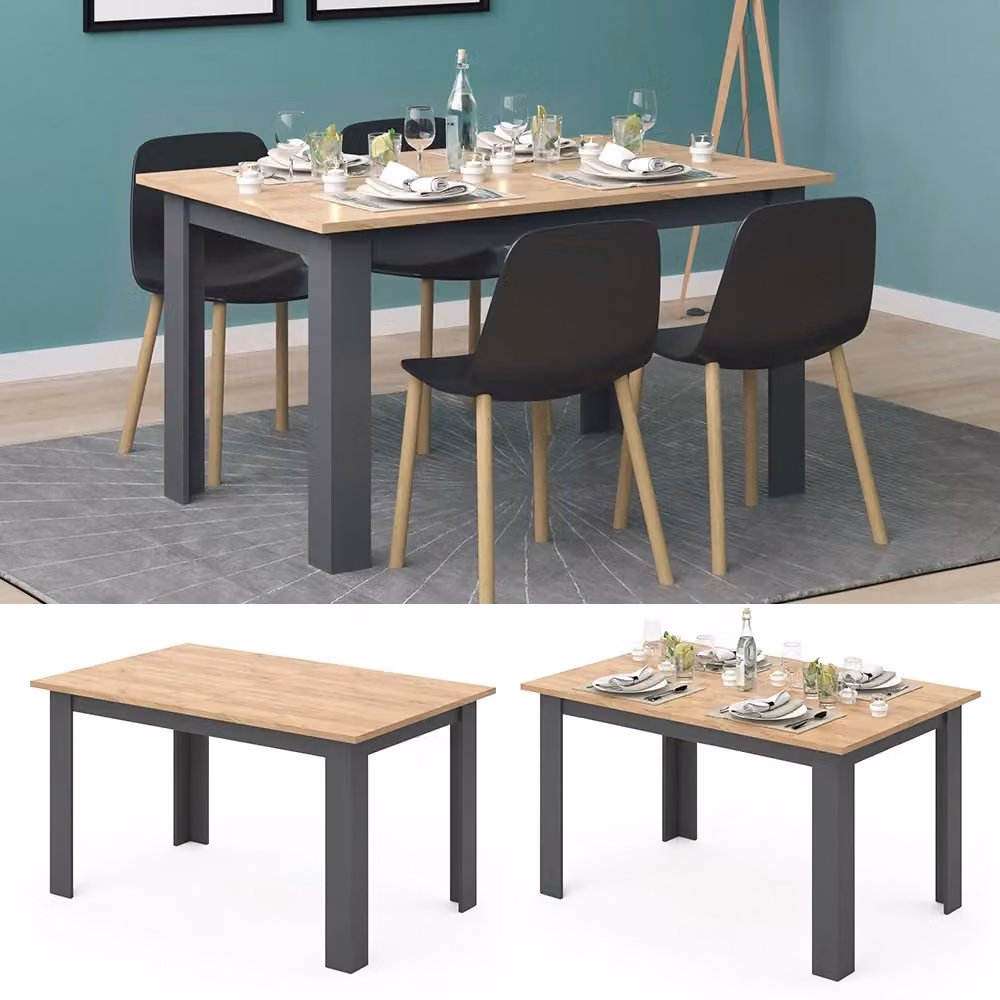 Tavolo da pranzo rettangolare Karlos Vicco in rovere marrone L: 140 cm, P: 90 cm, H: 76 cm – 2