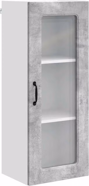 Armadio da cucina rettangolare moderno ampio spazio di archiviazione 40 x 31 x 100 cm in legno ingegnerizzato grigio cemento 02_0053776