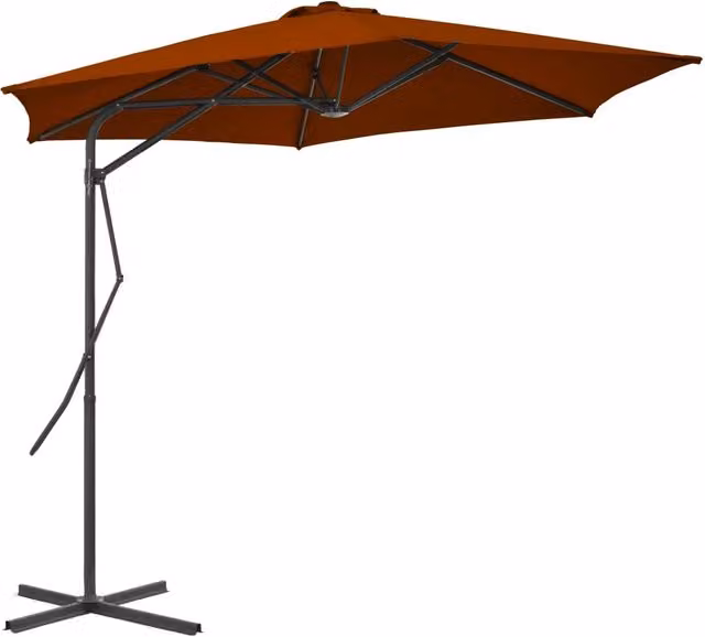 Ombrellone da esterno con palo in acciaio 300 x 230 cm arancione 02_0008210