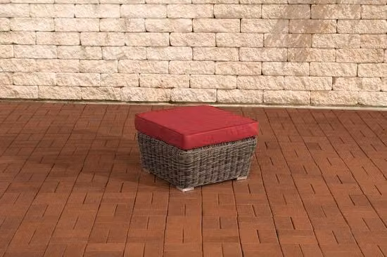 Bancopiedi lounge set deluxe - Per esterno - Sedia - Divano - Giardino - Rosso - 59x59x30cm