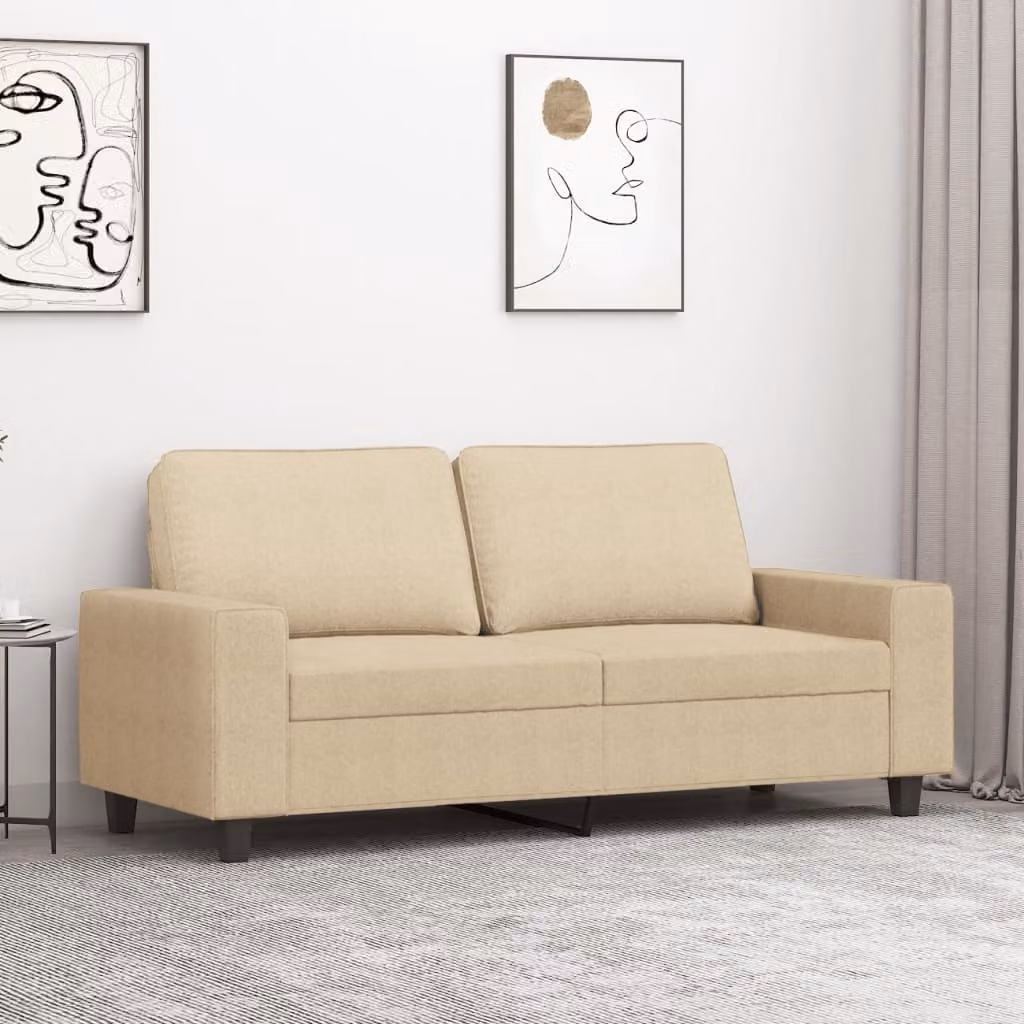 Maison Exclusive - Divano a due posti color crema, 140 cm, in tessuto