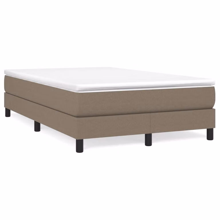 vidaXL Giroletto a Molle con Materasso Ibrido in Tessuto Beige e Bianco L/P: 120 x 200 cm