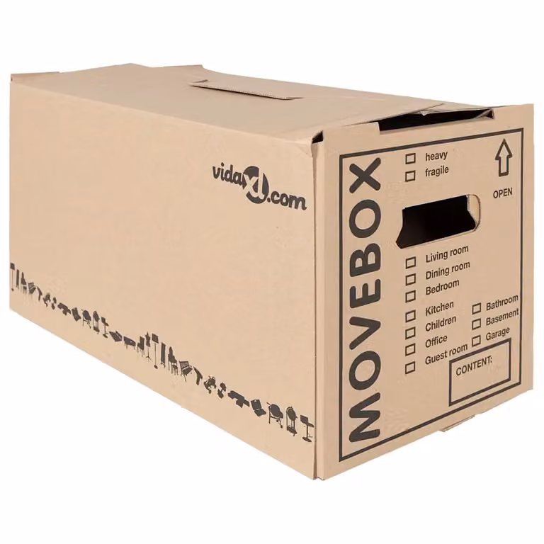 Set di 20 scatole per traslochi vidaXL in cartone ondulato marrone L: 59 cm, P: 31,5 cm, H: 31,5 cm