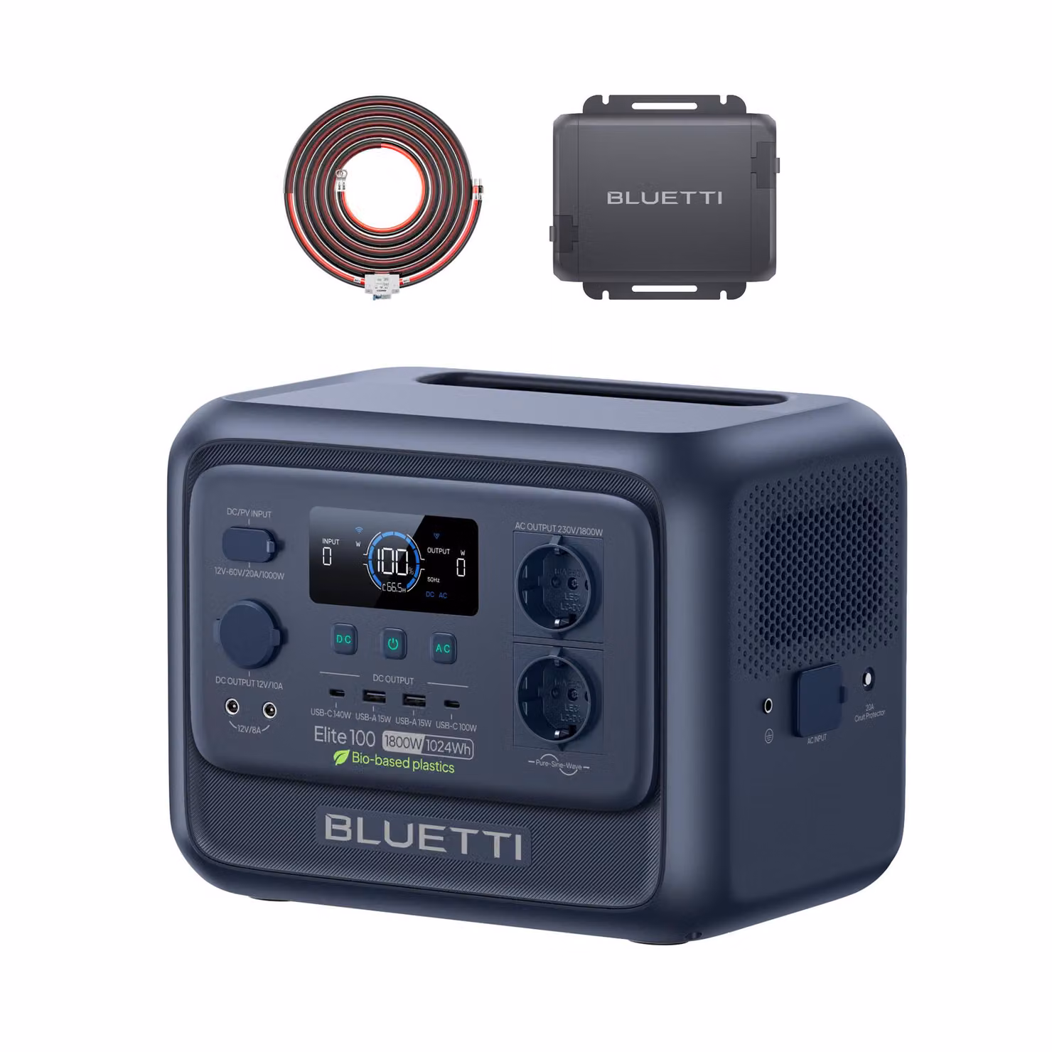 BLUETTI Elite 100 V2: stazione di ricarica portatile e caricabatterie da 1024 Wh/1800 W, generatore-caricabatterie da 1200 W, ricarica rapida in auto in 3,4 ore, ideale per il campeggio in auto