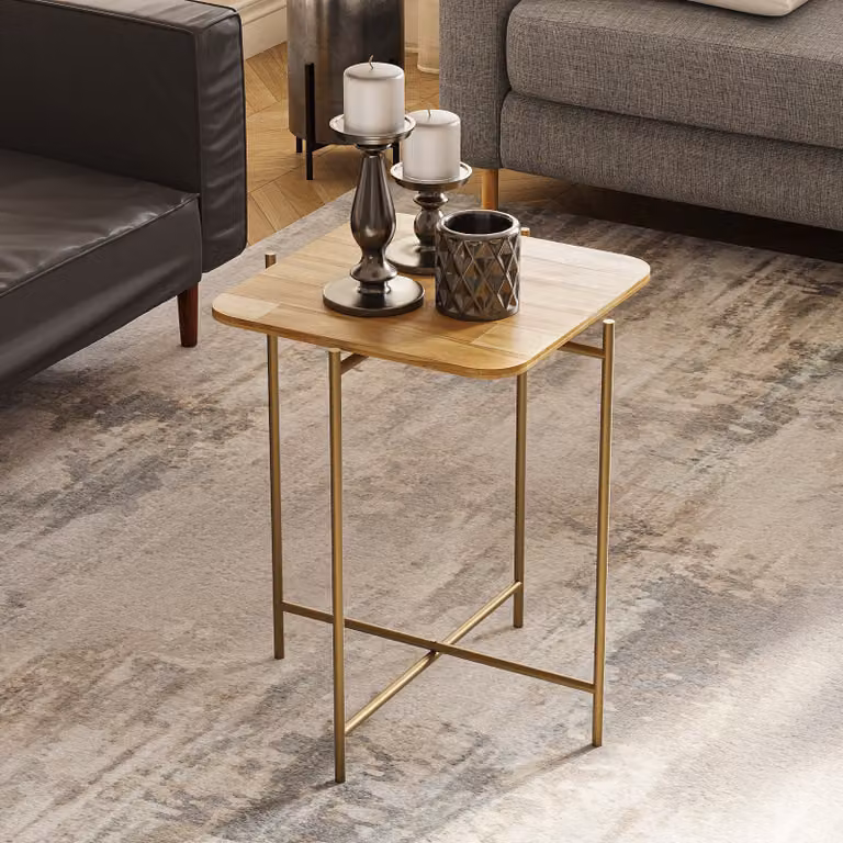 Skye Decor, Shb-005-A, tavolino, 100 % LEGNO, oro, 46 x 46 x 56 cm