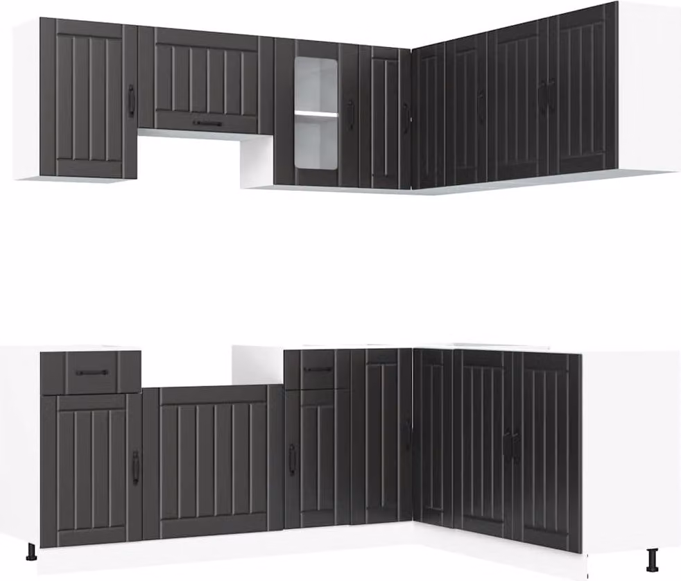 Set Mobili da Cucina 11 pz Kalmar Neri Legno Multistrato