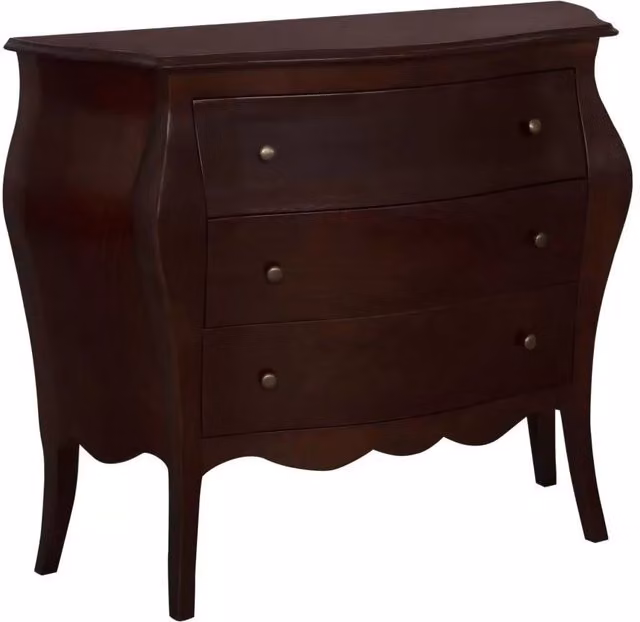 Cassettiera classica in legno di pino con 3 cassetti Mobili 2G colore marrone L: 118 cm, P: 50 cm, H: 85 cm – 2